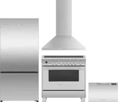 4 Piece Package Includes Refrigerator, Range, Hood And Dishwasher